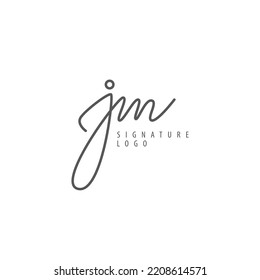 JM initial based vector logo. Handwriting and signature logo. Suitable for wedding, company, cosmetics, industry, fashion, business, and personal brand.