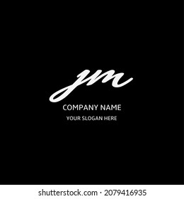 JM initial hand writing logo concept design
