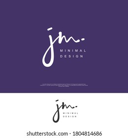 JM Initial handwriting or handwritten logo for identity. Logo with signature and hand drawn style.