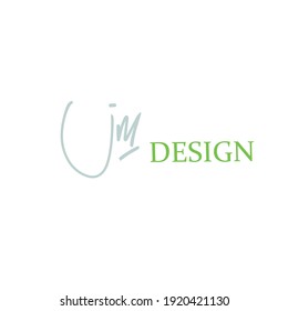 jm initial handwriting logo for identity