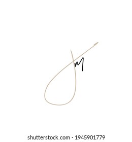 Logotipo de escritura manual inicial de Jm para identidad