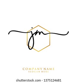 JM Initial handwriting logo template