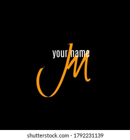 JM Initial handwriting logo vector	