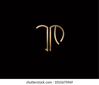 JM initial heart shape gold colored logo