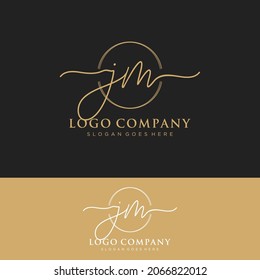 JM Initial letters, handwriting signature logo.