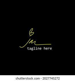 jm initial logo handwriting template vector
