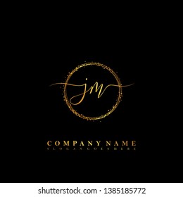 JM Initial luxury handwriting logo vector