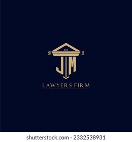JM initial monogram lawfirm logo with pillar design
