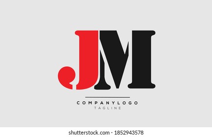 JM initials monogram letter text alphabet logo design
