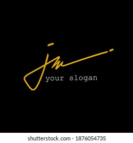 JM J M Initial handwriting creative fashion elegant design logo template vector