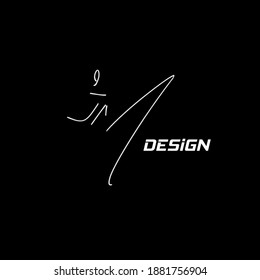 JM J M Initial handwriting creative fashion elegant design logo template vector