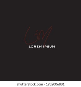JM j m Initial handwriting creative fashion elegant design logo Sign Symbol template vector icon