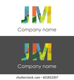JM letter abstract mosaic shape icon colorful