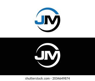 JM Letter Logo Design Creative Modern Vector.