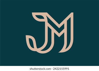 JM letter logo design, monogram, initial, icon, symbol. Combination of J and M in custom double line style. Very match for beauty based product brand such perfume, handbags, jewellery, apparel brand.