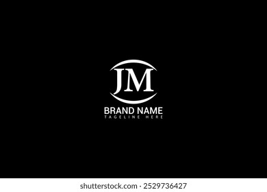 Logo-Design für JM-Buchstaben auf schwarzem Hintergrund. JM Creative Initials Letter Logo Konzept. JM einzigartiges Design.