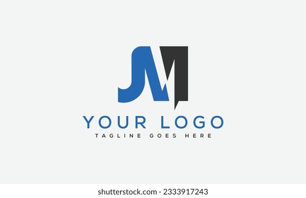 Plantilla vectorial de diseño de logotipo de letra JM.