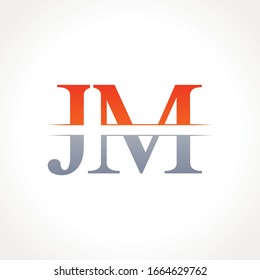 JM letter Type Logo Design vector Template. Abstract Letter JM logo Design