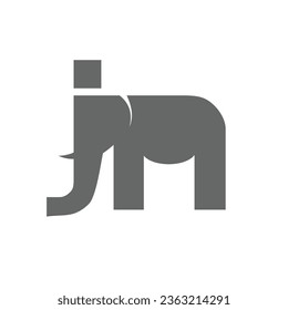 JM like elephant Letter Initial Logo Design Template Vector Illustration very elegant and luxury 