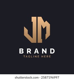 JM Logo Design. Modern, Minimal, Elegant and Luxury JM Logo. Alphabet Letter JM Logo Design for Brand Corporate Business Identity.