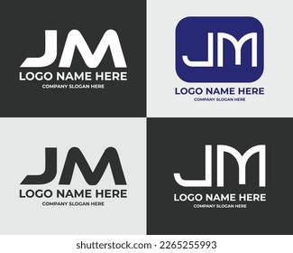 JM logo vector design with JM word
