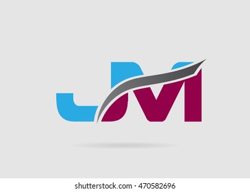 JM Logo. Vector Graphic Branding Letter Element

