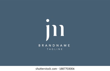 JM Lowercase Letter Initial Icon Logo Design Vector Illustration