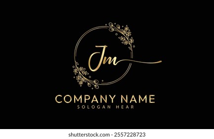 JM M J  initial signature logo template vector