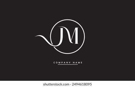JM, MJ Abstrakt Letters Logo Monogram