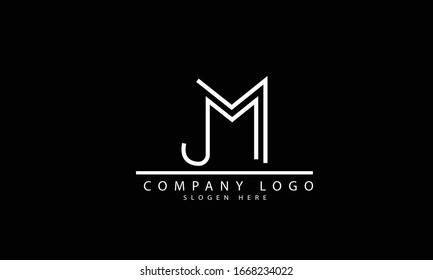 JM MJ abstract vector logo monogram template