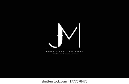 JM MJ abstract vector logo monogram template