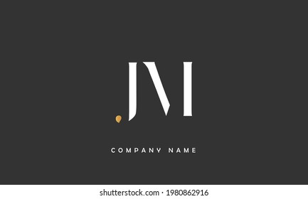 Monograma del logotipo de las letras de los alfabetos JM, MJ