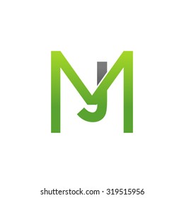 JM MJ initial company square M logo green