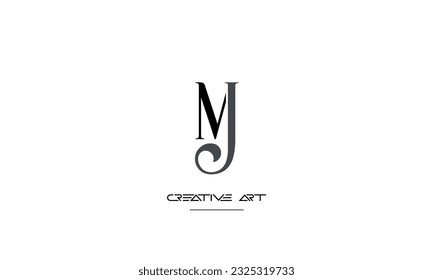 JM, MJ, J, M abstract letters logo monogram