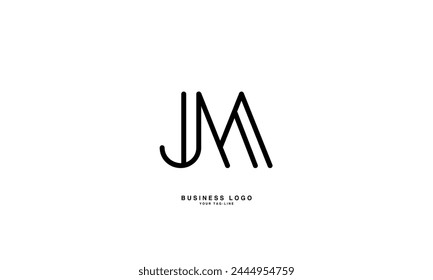 JM, MJ, J, M, Letras Abstractas Logo Monograma