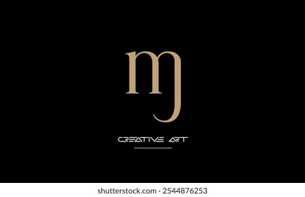 JM, MJ, J, M abstract letters logo monogram