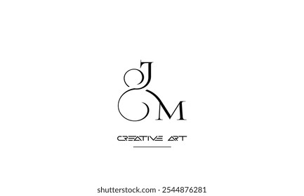 JM, MJ, J, M abstract letters logo monogram