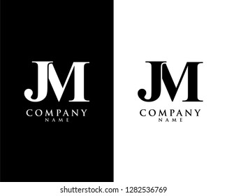 jm, mj letter, initial company name logo template vector