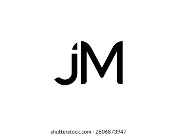 JM Modern Monogram Icon. Clean geometric letterform evokes simplicity, elegance, and contemporary graphic design sensibility.