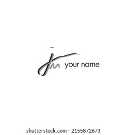 nombre jm Vector de logotipo de escritura a mano inicial