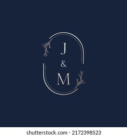 JM wedding initial logo letters in high quality professional design that will print well across any print media