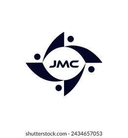 Logo de JMC. Diseño J M C. Carta JM blanca. JMC, J M diseño de logotipo de la letra. Letra inicial JMC vinculada círculo mayúscula monograma logo. Diseño de vector de logotipo J M C.