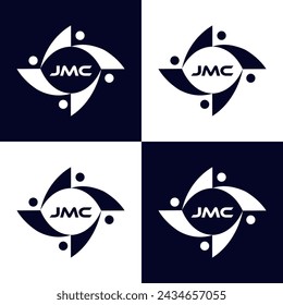 JMC logo. J M C design. White JM letter. JMC, J M letter logo design. Initial letter JMC linked circle uppercase monogram logo. J M C letter logo vector design.