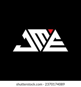 JME triangle letter logo design with triangle shape. JME triangle logo design monogram. JME triangle vector logo template with red color. JME triangular logo Simple, Elegant, and Luxurious design.