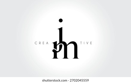 Logotipo elegante del monograma del serif de JMjm – Letra tipográfica minúscula de lujo para la marca moderna