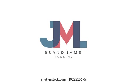 Ilustración vectorial del logotipo del icono del monograma del alfabeto JML