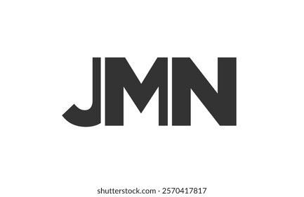 JMN logo design template with strong and modern bold text. Initial based vector logotype featuring simple and minimal typography. Trendy company identity ideal for businesses brand presence.