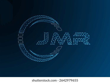 JMR baixo poli carta logotipo vetor design. JMR design de logotipo poli inferior. Logotipo poli baixo.