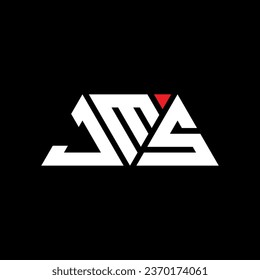 JMS triangle letter logo design with triangle shape. JMS triangle logo design monogram. JMS triangle vector logo template with red color. JMS triangular logo Simple, Elegant, and Luxurious design.