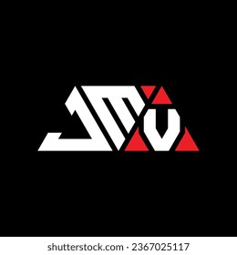 JMV triangle letter logo design with triangle shape. JMV triangle logo design monogram. JMV triangle vector logo template with red color. JMV triangular logo Simple, Elegant, and Luxurious design.